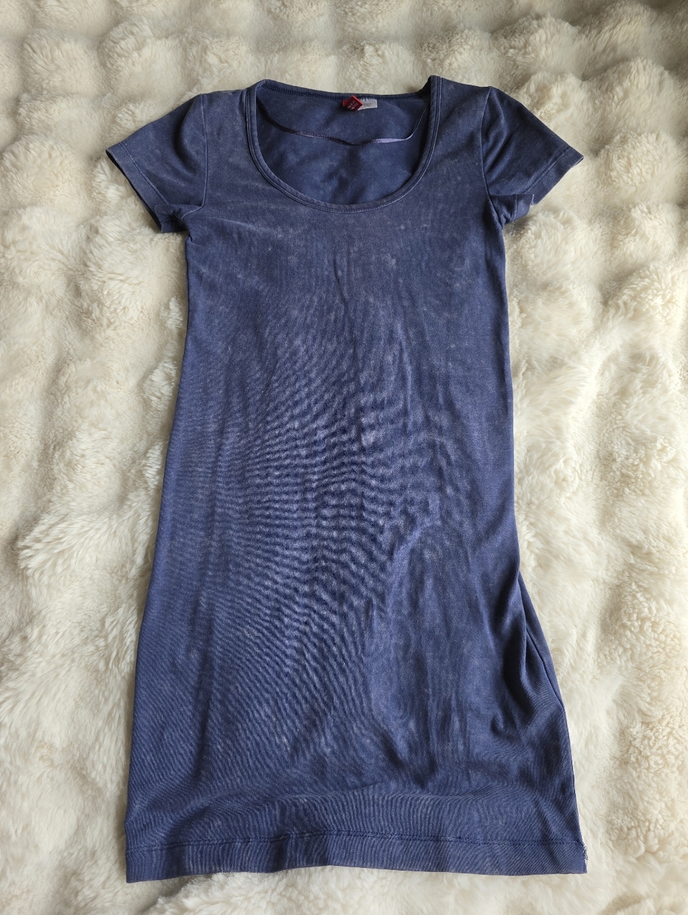 Blue Acid Wash T Shirt Dress